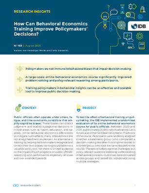 Research Insights: How Can Behavioral Economics Training Improve Policymakers Decisions?