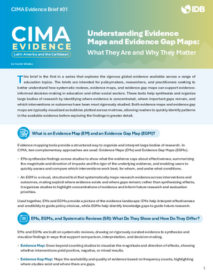 Cima Evidence Brief #01: Understanding Evidence Maps and Evidence Gap Maps: What They Are and Why They Matter