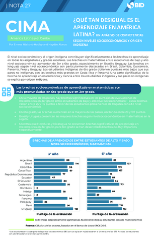 Nota CIMA #27: ¿qué tan Desigual es el aprendizaje en América Latina?: un análisis de competencias según niveles socioeconómicos y origen indígena