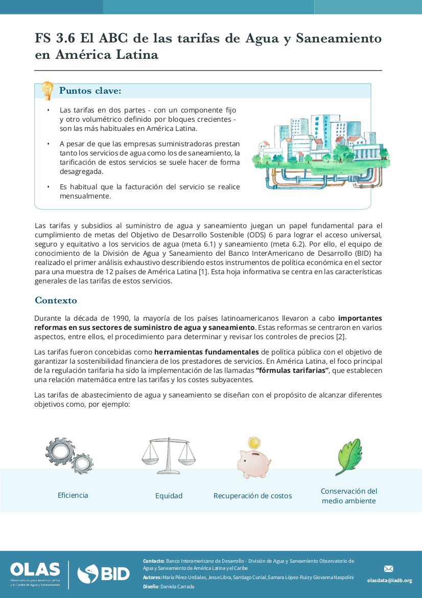 FS 3.6 el ABC de las tarifas de agua y saneamiento en América Latina