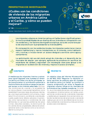 Perspectivas de investigación: ¿Cuáles son las condiciones de vivienda de los migrantes urbanos en América Latina y el Caribe, y cómo se pueden mejorar?