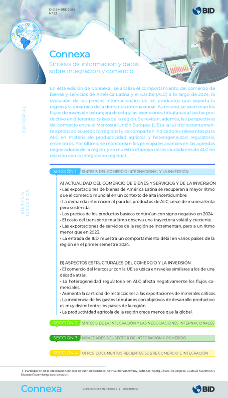 Connexa: No. 23: Diciembre, 2024: síntesis de información y datos sobre integración y comercio