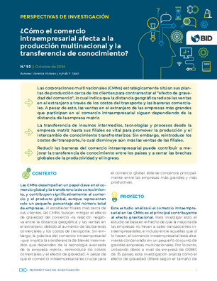 Perspectivas de Investigación: ¿cómo el comercio intraempresarial afecta a la producción multinacional y la transferencia de conocimiento?