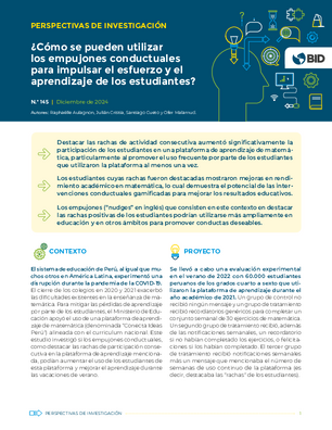 Perspectivas de investigación: ¿cómo se pueden utilizar los empujones conductuales para impulsar el esfuerzo y el aprendizaje de los estudiantes?