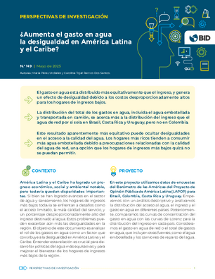 Perspectivas de investigación: ¿aumenta el gasto en agua la desigualdad en América Latina y el Caribe?