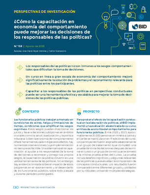 Perspectivas de investigación: ¿cómo la capacitación en economía del comportamiento puede mejorar las decisiones de los responsables de las políticas?