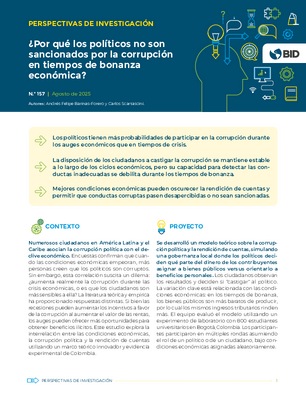 Perspectivas de investigación: ¿por qué los políticos no son sancionados por la corrupción en tiempos de bonanza económica?
