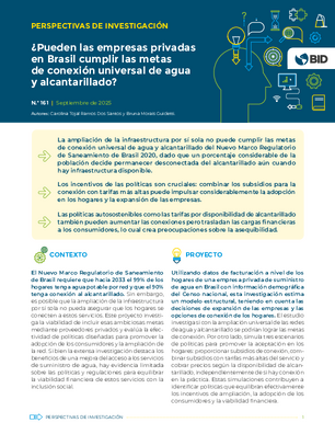 Perspectivas de investigación: ¿pueden las empresas privadas en Brasil cumplir las metas de conexión universal de agua y alcantarillado?