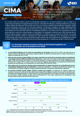 Nota CIMA #38:  TALIS 2024: ¿Tienen los docentes las competencias para enseñar en aulas multilingües y multiculturales?