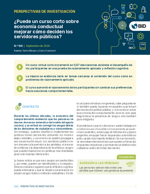 ¿Puede un curso corto sobre economía conductual mejorar cómo deciden los servidores públicos?